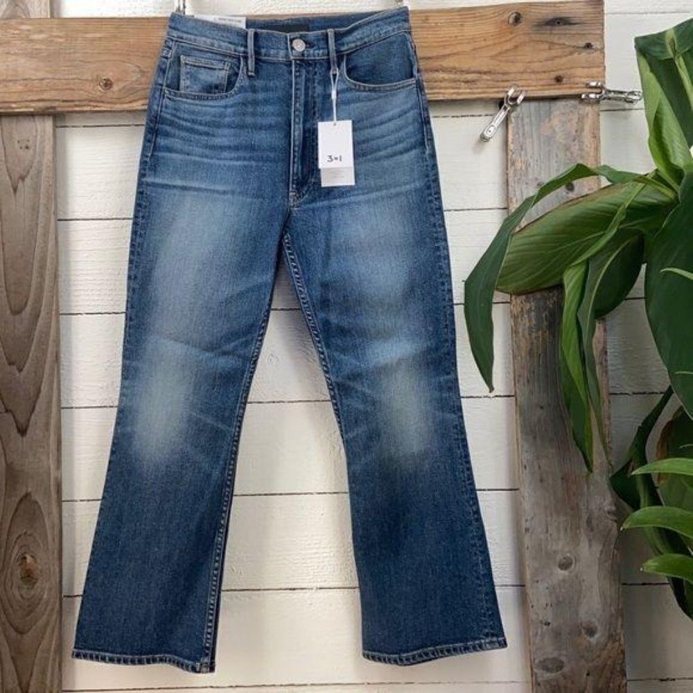 $245 3x1 High Waist Flare Leg